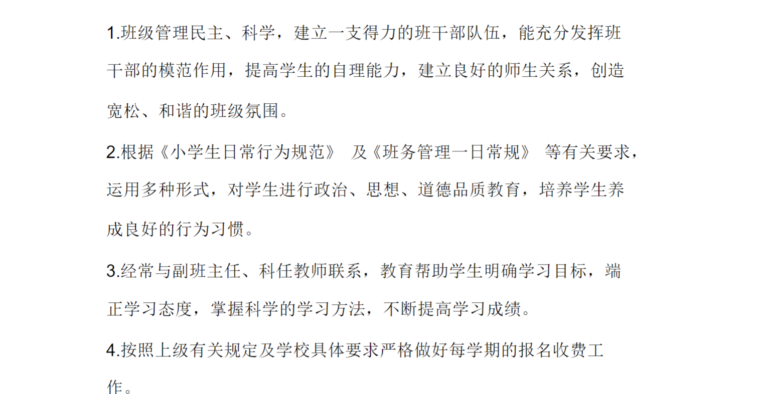 区实验小学班主任工作职责